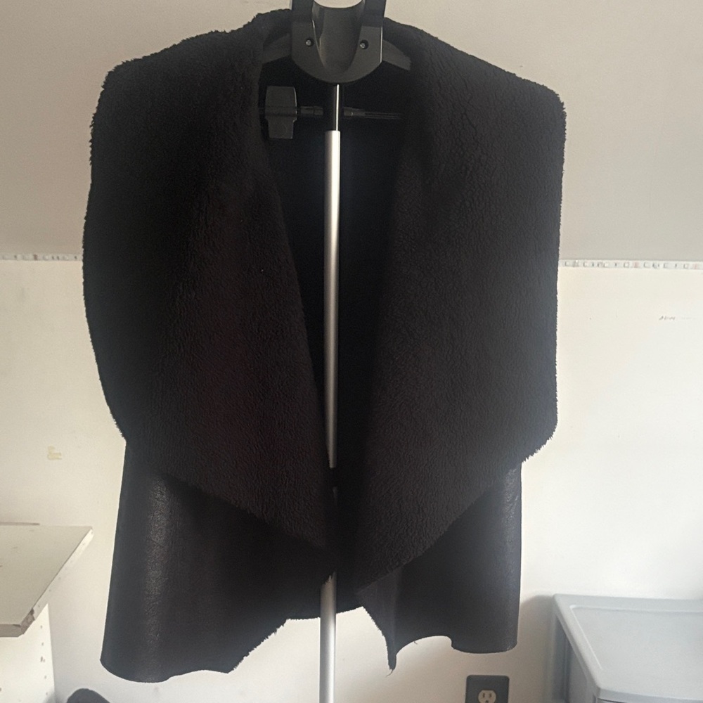 Ralph Lauren Black Faux Fur Vest